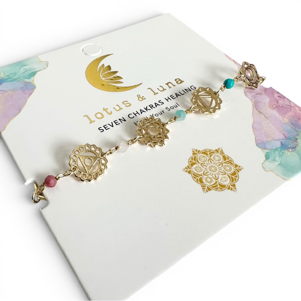 Gold Seven Chakras Bracelet